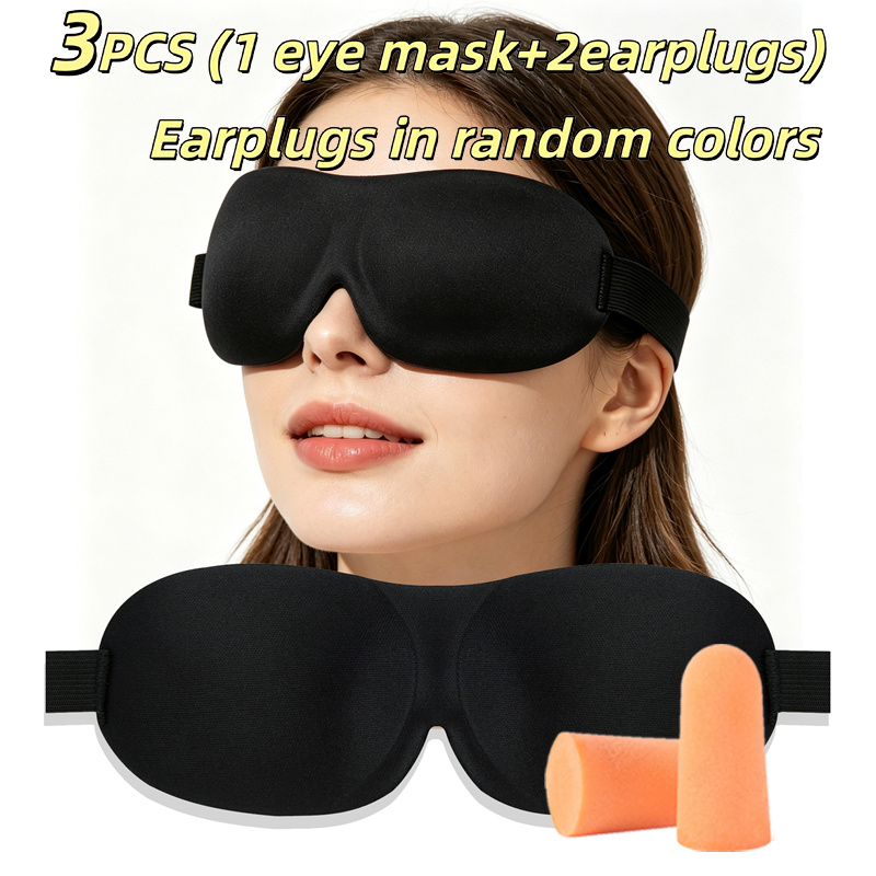 Earplug Set Foam - Ensemble de sommeil 3 pièces, masque