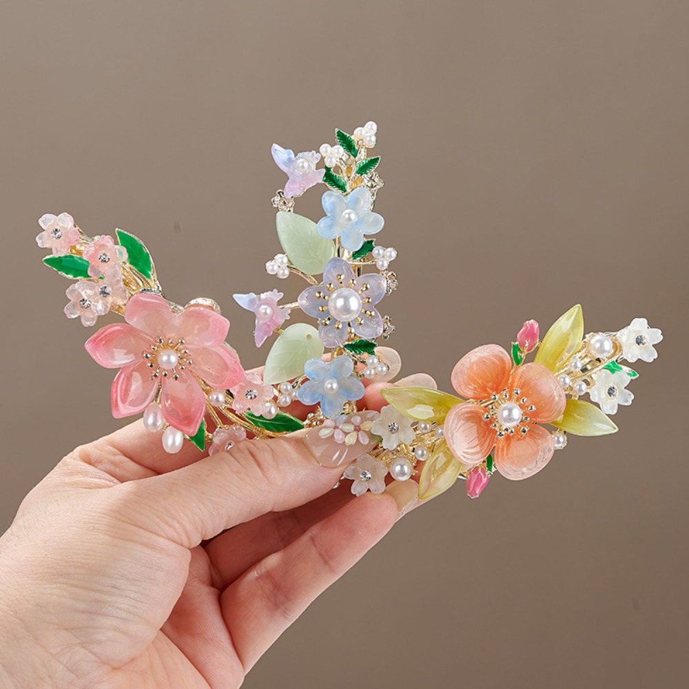 Travel Accessories For Women - Pince à cheveux florale perlée de