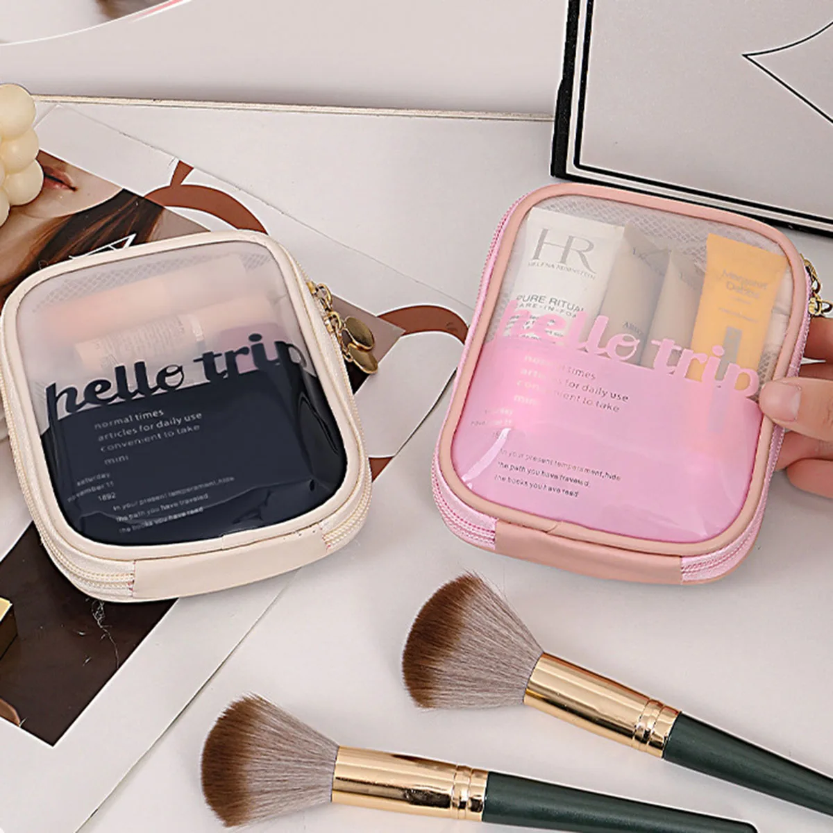 Travel Accessories Toiletries - Pochette Cosmétique Transparente Portable, Organisateur de