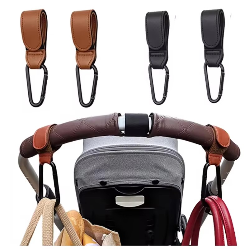 Travel Accessories For 2 Year Old - Crochet de poussette en cuir PU