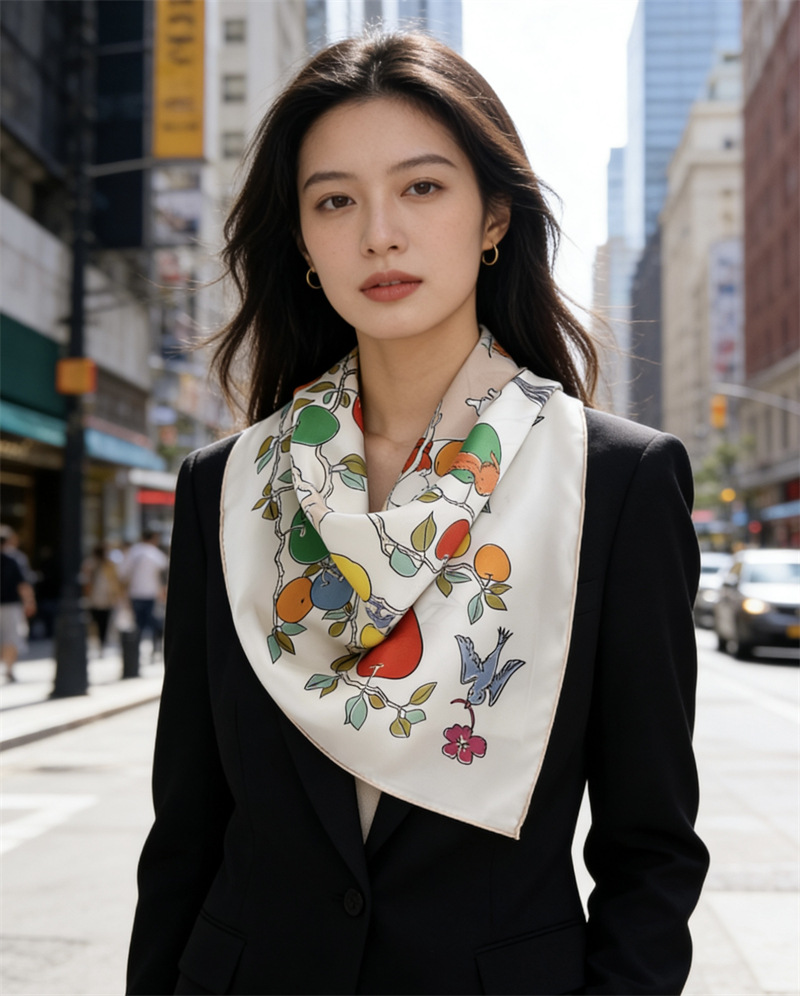 Foulard en soie imprimé double - Travel Accessories Designer avis et prix