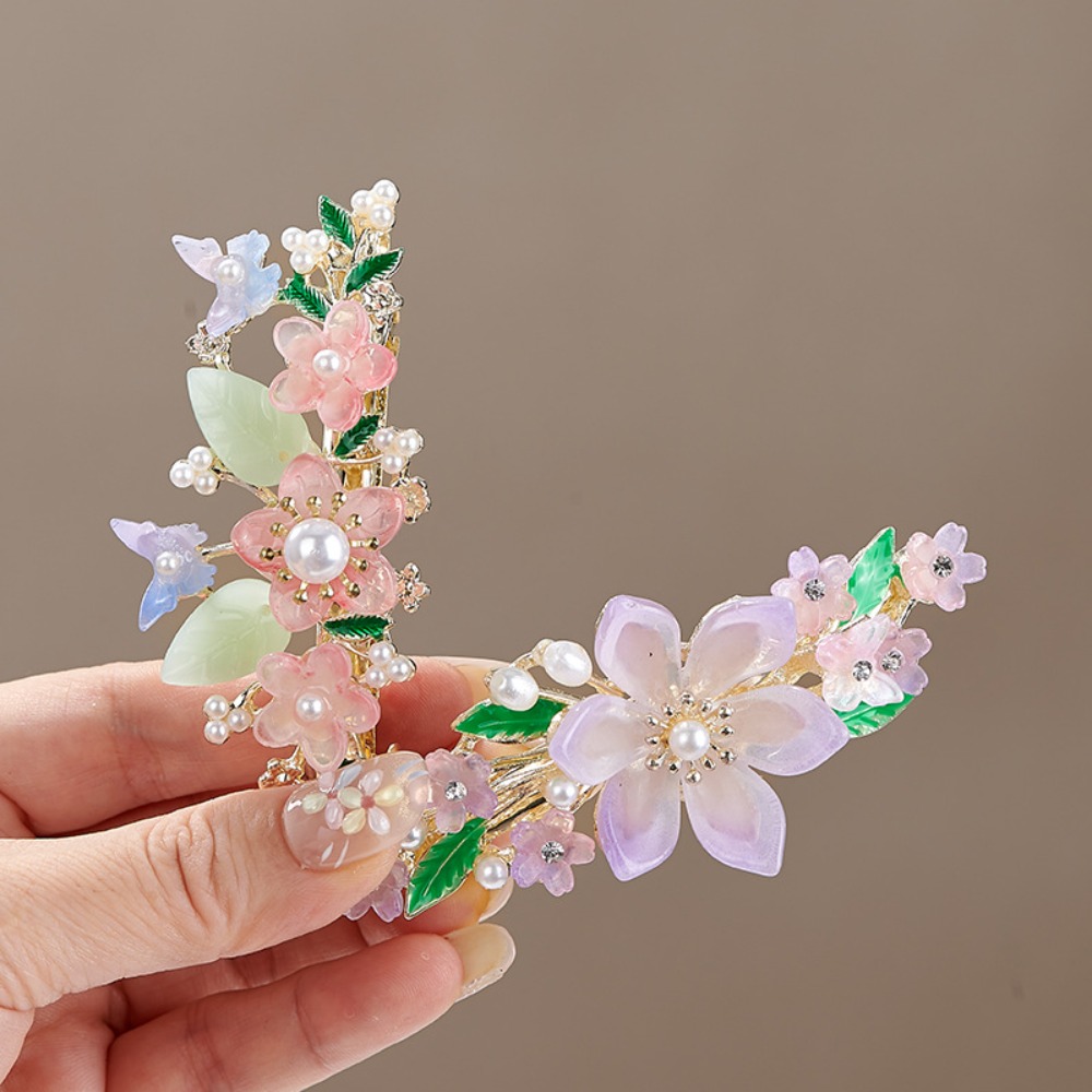 Pince à cheveux florale perlée - Travel Accessories For Women avis et prix