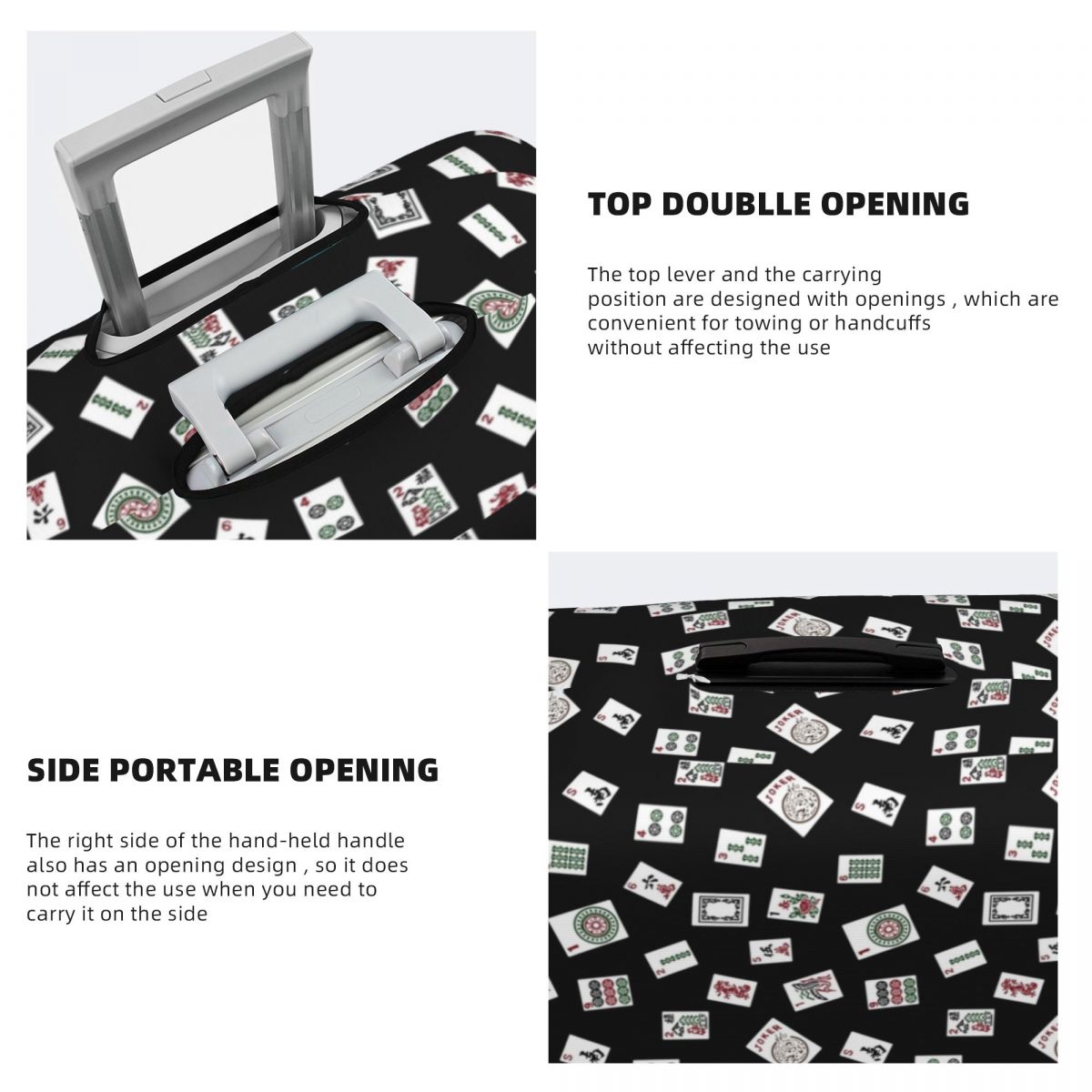 Housse de valise Mahjong noire - Travel Accessories To 3D Print avis et prix